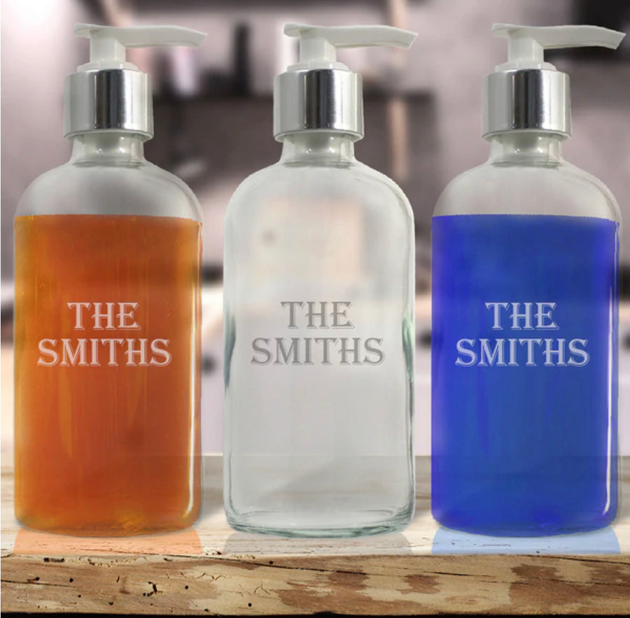 Personalized Glass Soap Dispenser