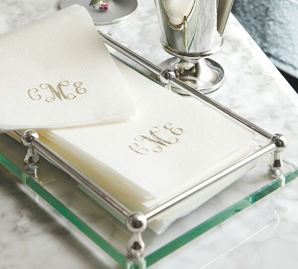 Monogrammed Linen-Like Disposable Guest Towels - 50