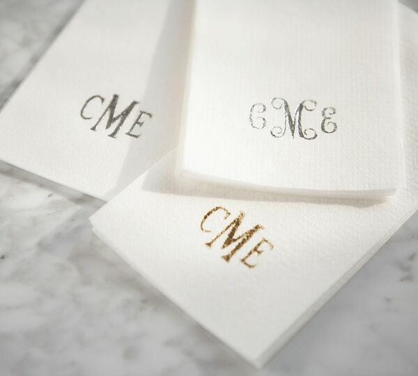 Monogrammed Linen-Like Disposable Guest Towels - 25
