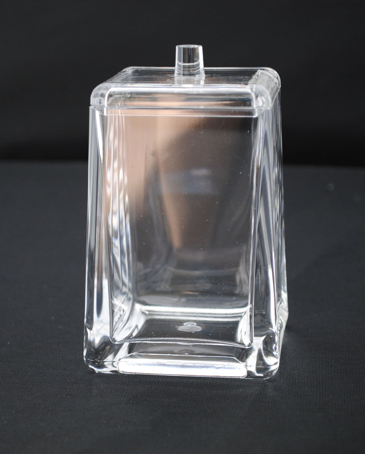 Acrylic lucite monogrammed container with lid bathroom accessory Q-tip holder cotton ball holder desk accessory 