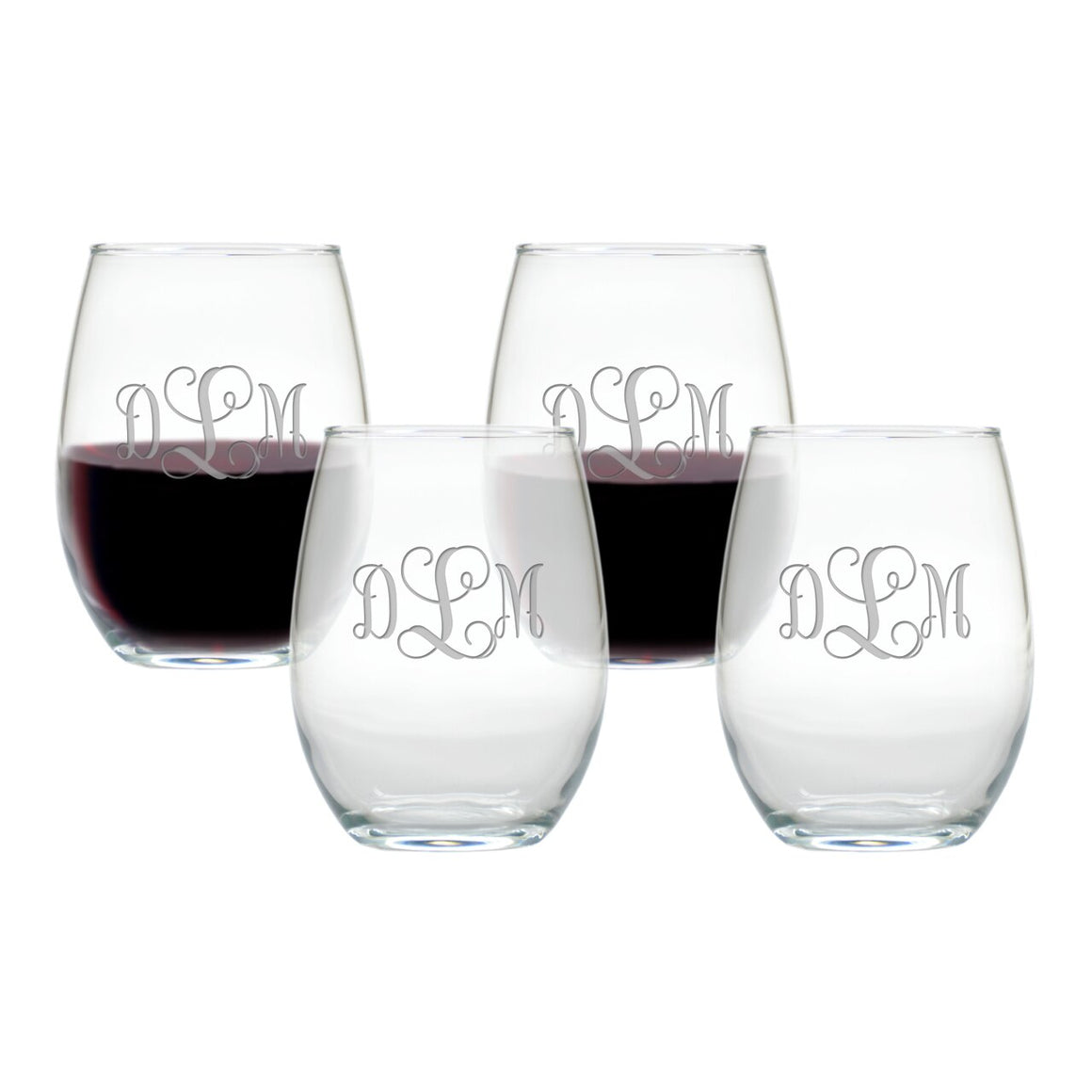 Personalized Stemless Wine Glasses - Set of 4
