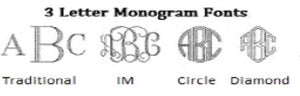 Engraved Monogram Options for Salad Serving Set