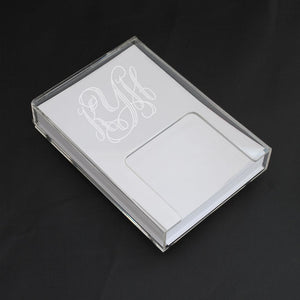 Monogrammed Acrylic Note Paper Holder