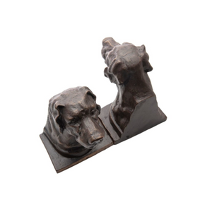 Bronze Lab Iron Bookends