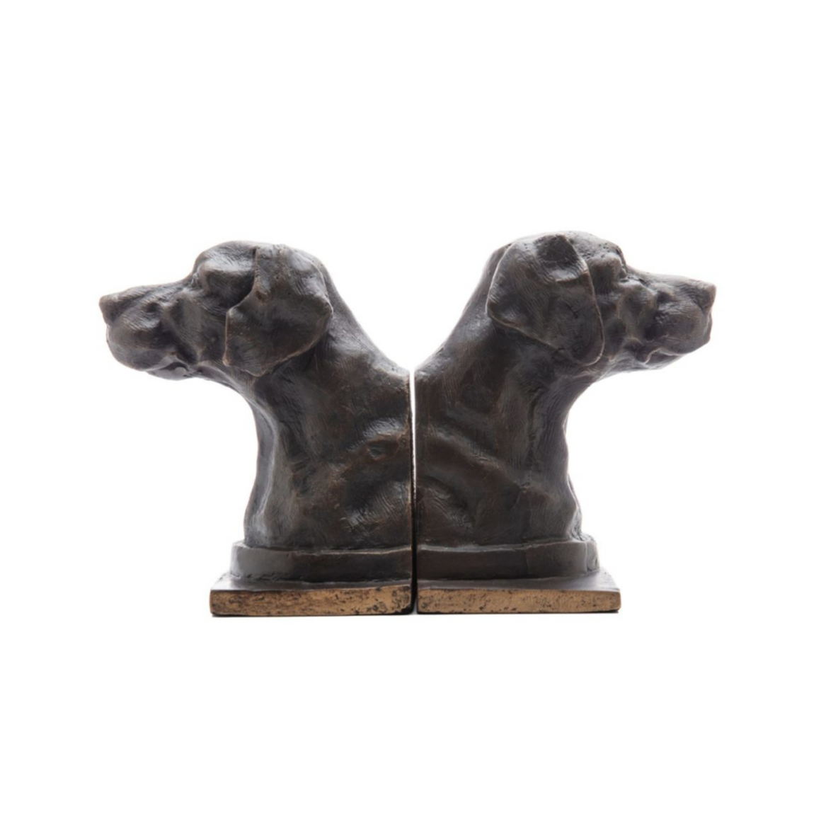 Bronze Lab Iron Bookends