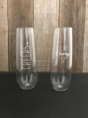 Acrylic Stemless Champagne Monogrammed