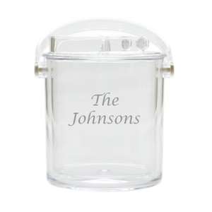 Personalized Insulated Ice Bucket with Tongs