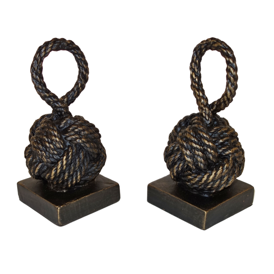 Nautical Bronze Iron Rope Bookends