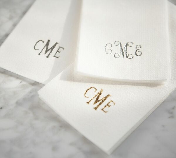 Monogrammed Linen-Like Disposable Guest Towels - 50
